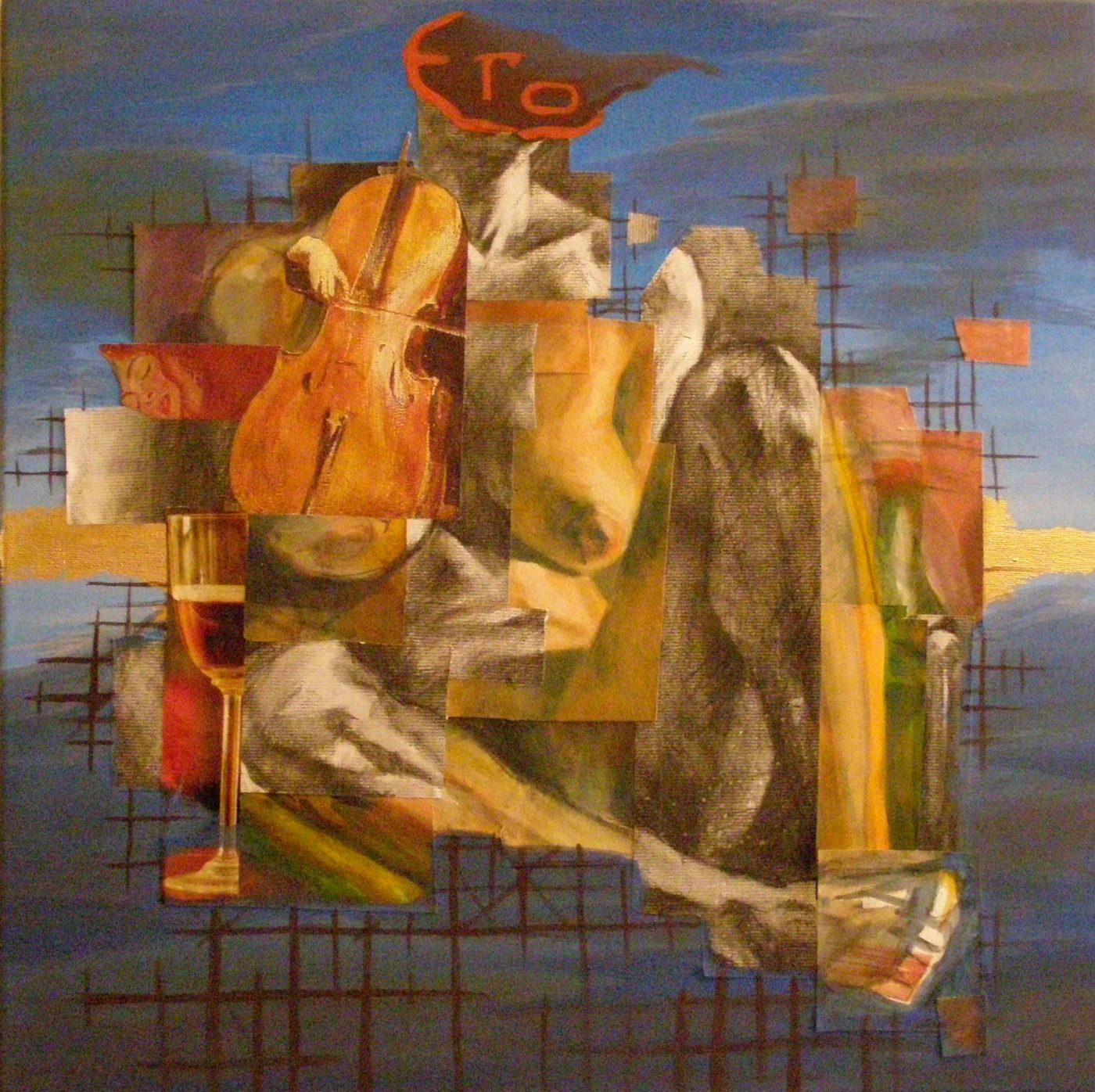 Georgios Staikos, ΕΓΩ — The Monster, 2008 — Mixed media, acrylic and collage on canvas