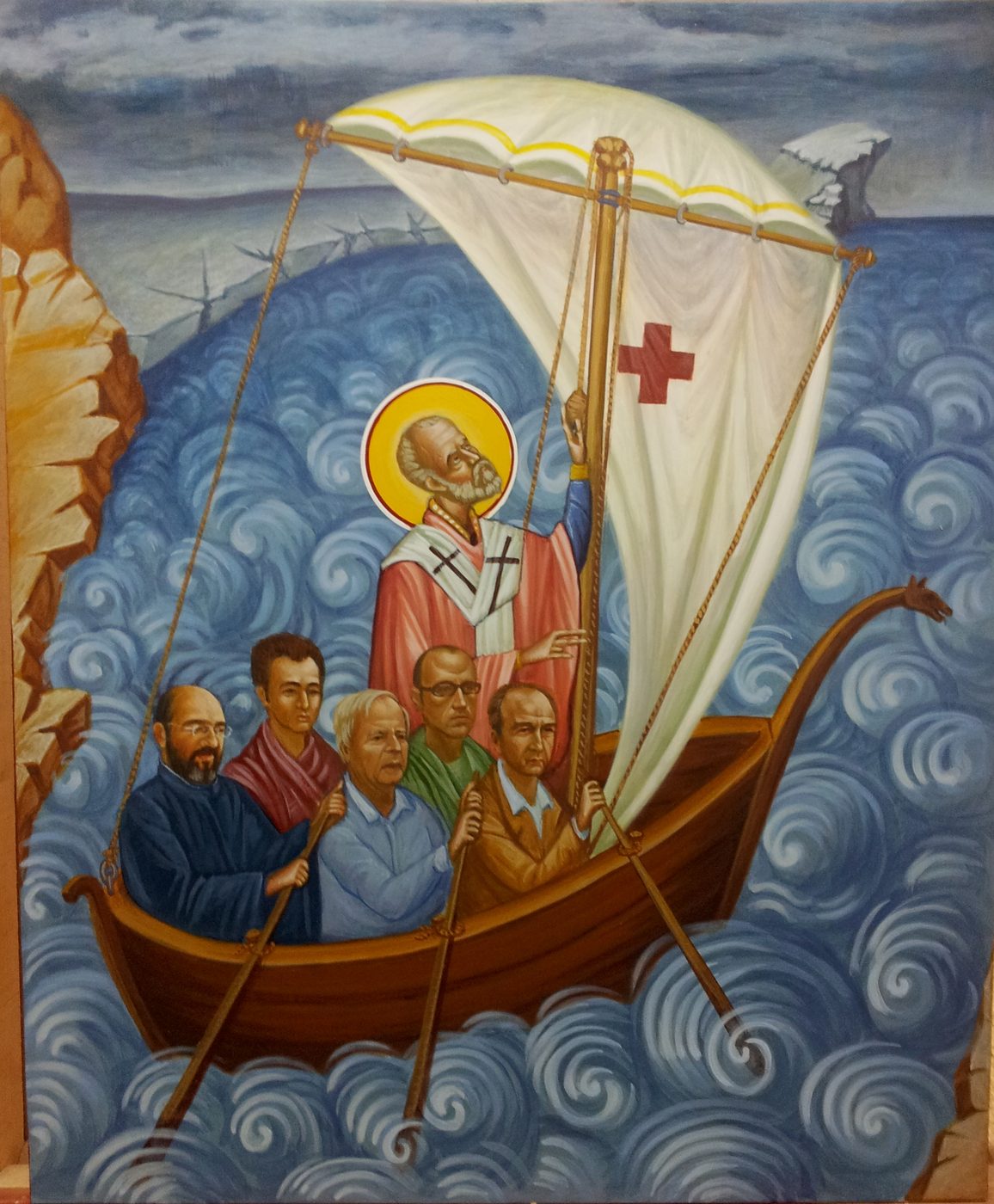Georgios Staikos, St Nicholas, 2014 — Pigments on wood panel
