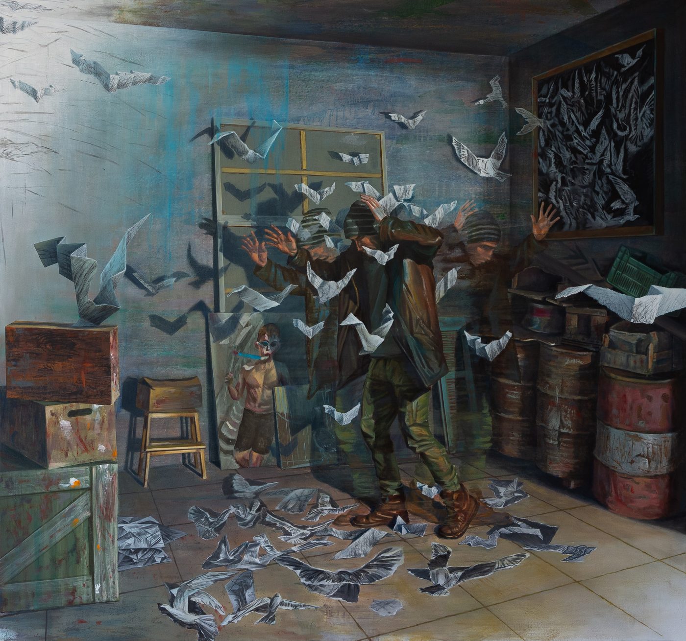 Georgios Staikos, In Between, 2025 — Acrylic and oil on canvas