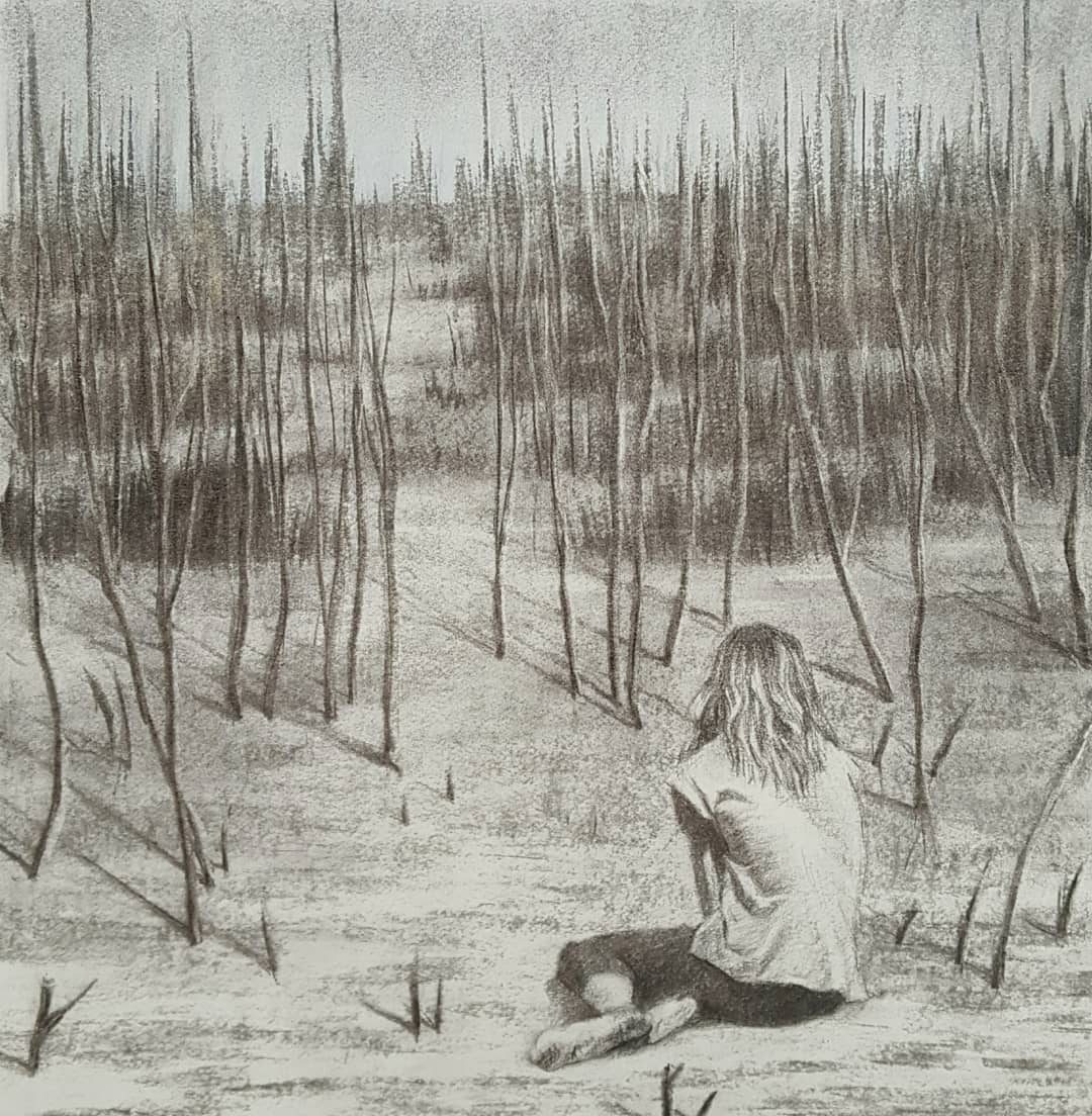 Georgios Staikos, Nightmare II, 2020 — Charcoal on paper