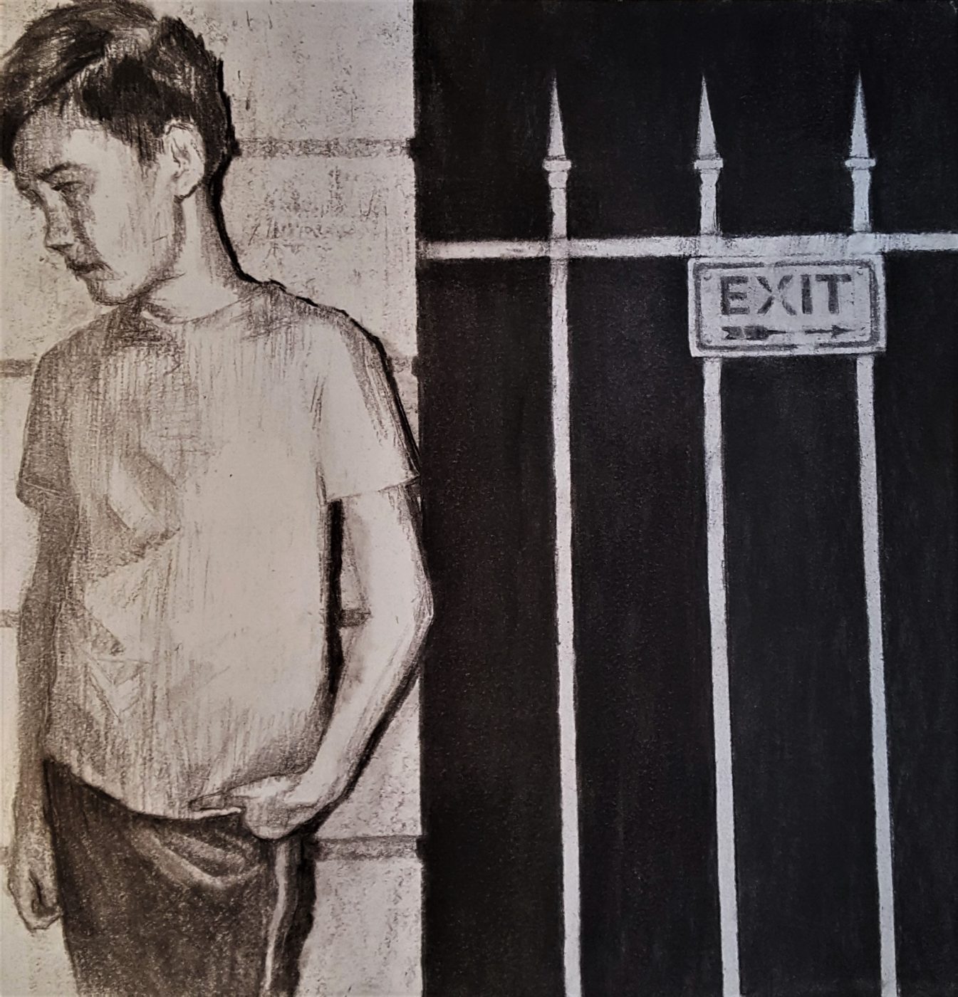 Georgios Staikos, Nightmare III, 2018 — Charcoal on paper