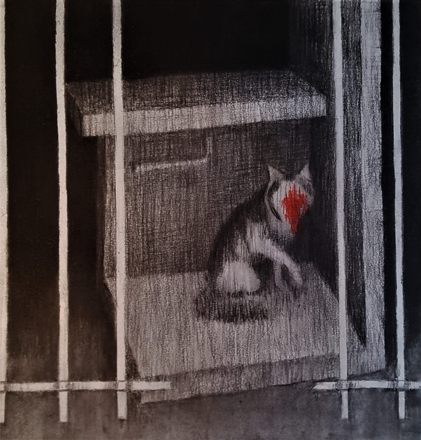 Georgios Staikos, Nightmare V, 2018 — Charcoal on paper