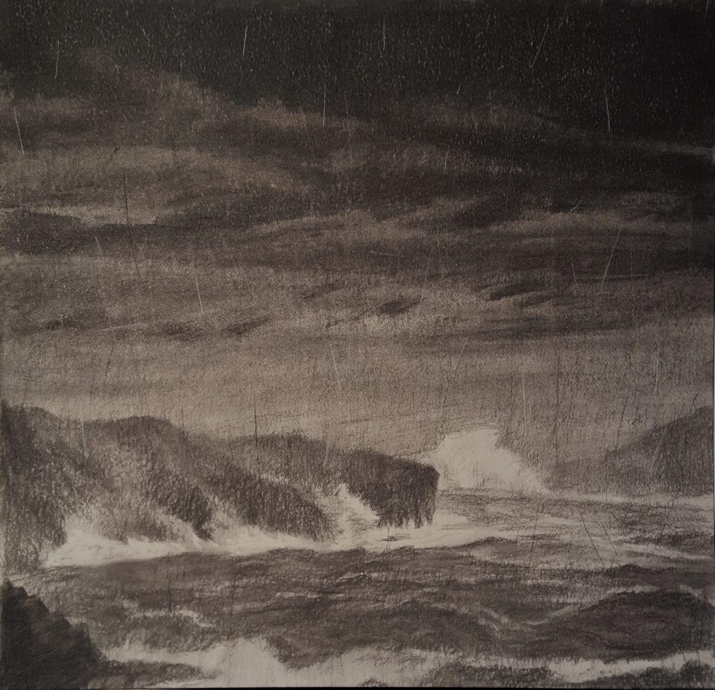 Georgios Staikos, Nightmare VII, 2018 — Charcoal on paper